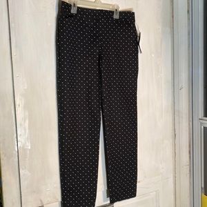 Liz Claiborne Sz 4 Career Ankle Dress Pants- Polka Dot W Pockets Brand New